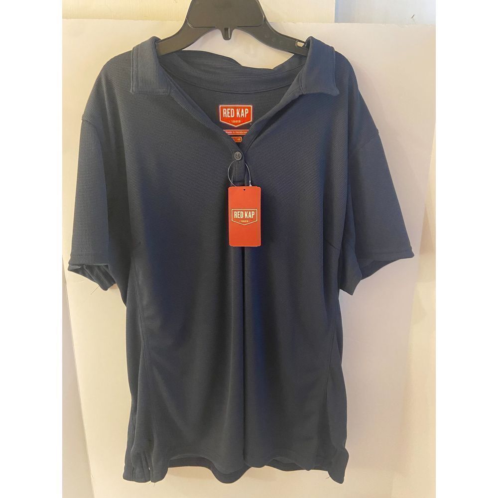 New‎ Women's XL Red Kap Polo Work shirt Black Top SS